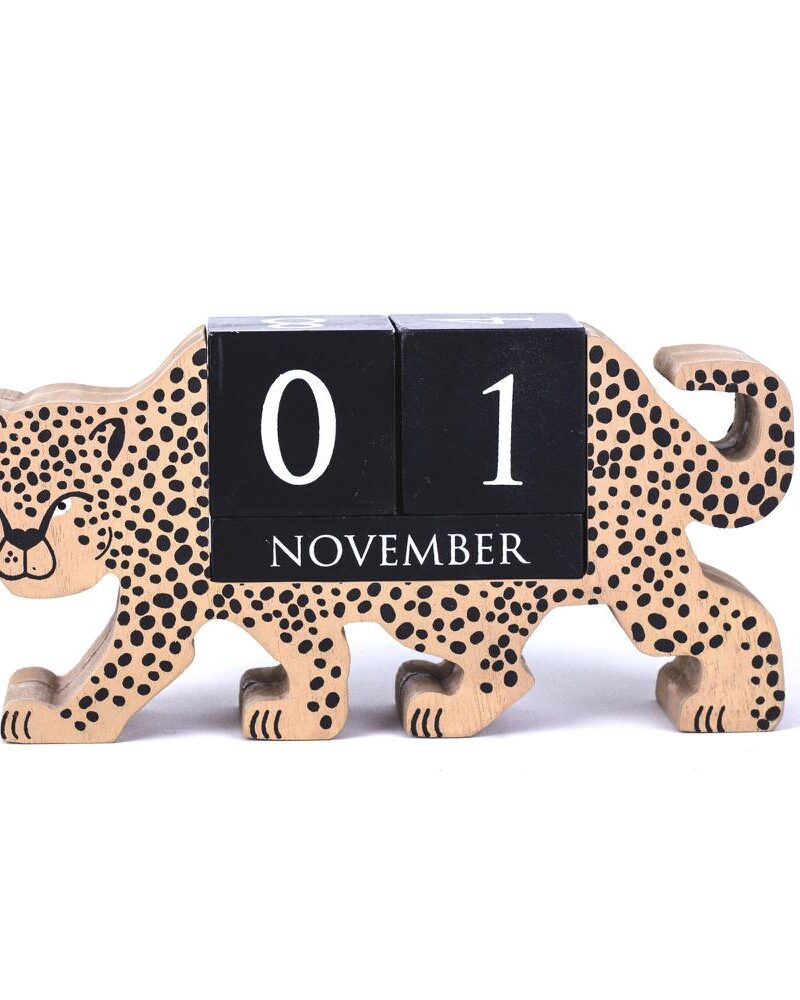 Calendario guepardo color madera